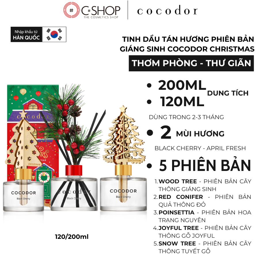 Tinh dầu tán hương phiên bản Giáng Sinh Cocodor Christmas Diffuser
