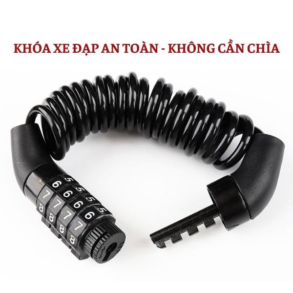 Khóa Dây Xe Đạp Chống Trộm Mật Mã 4 Số Lõi Thép Cao Cấp Chống Cắt 1m5
