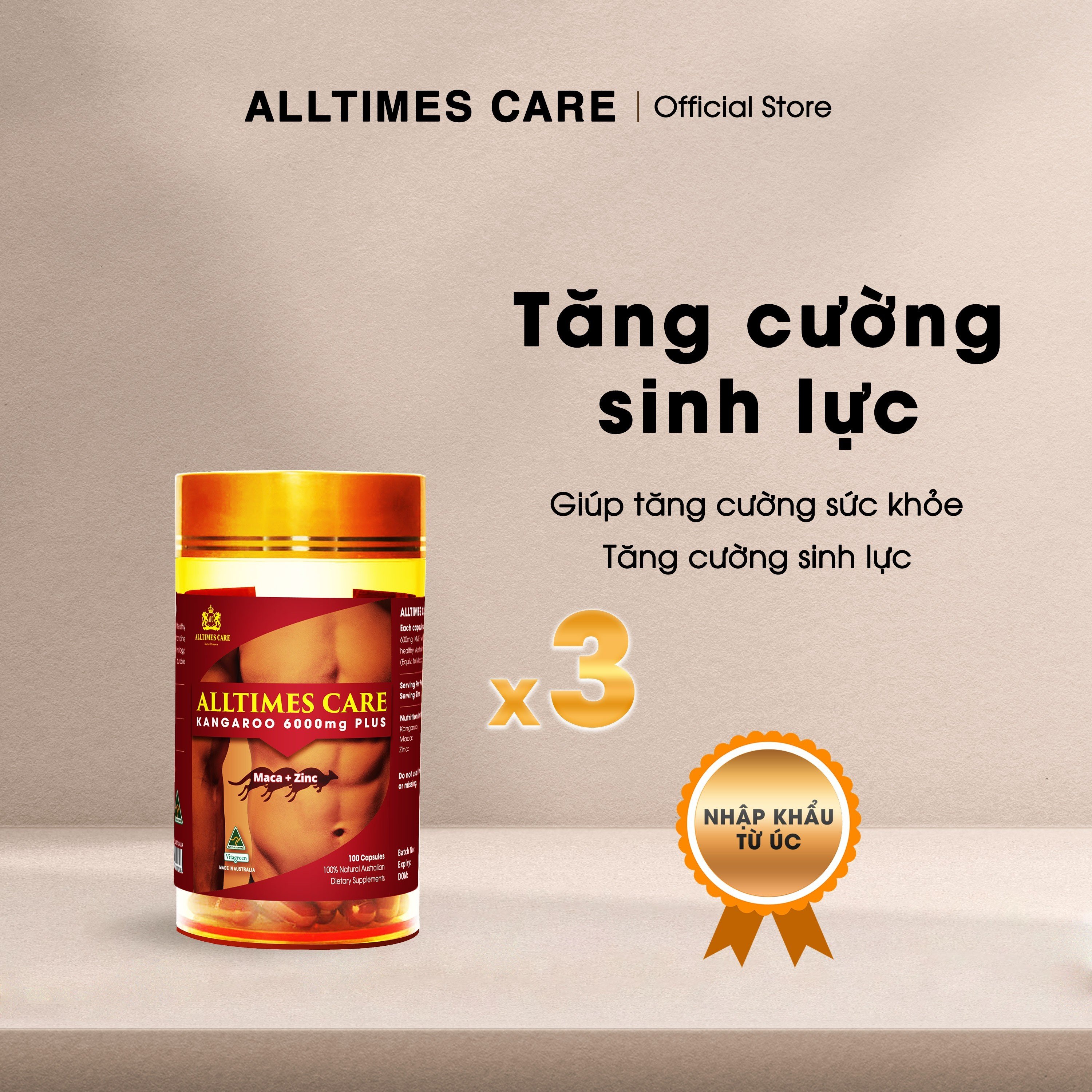 COMBO 3 HỘP 100 VIÊN - Thực phẩm bảo vệ sức khỏe hỗ trợ tăng cường sinh