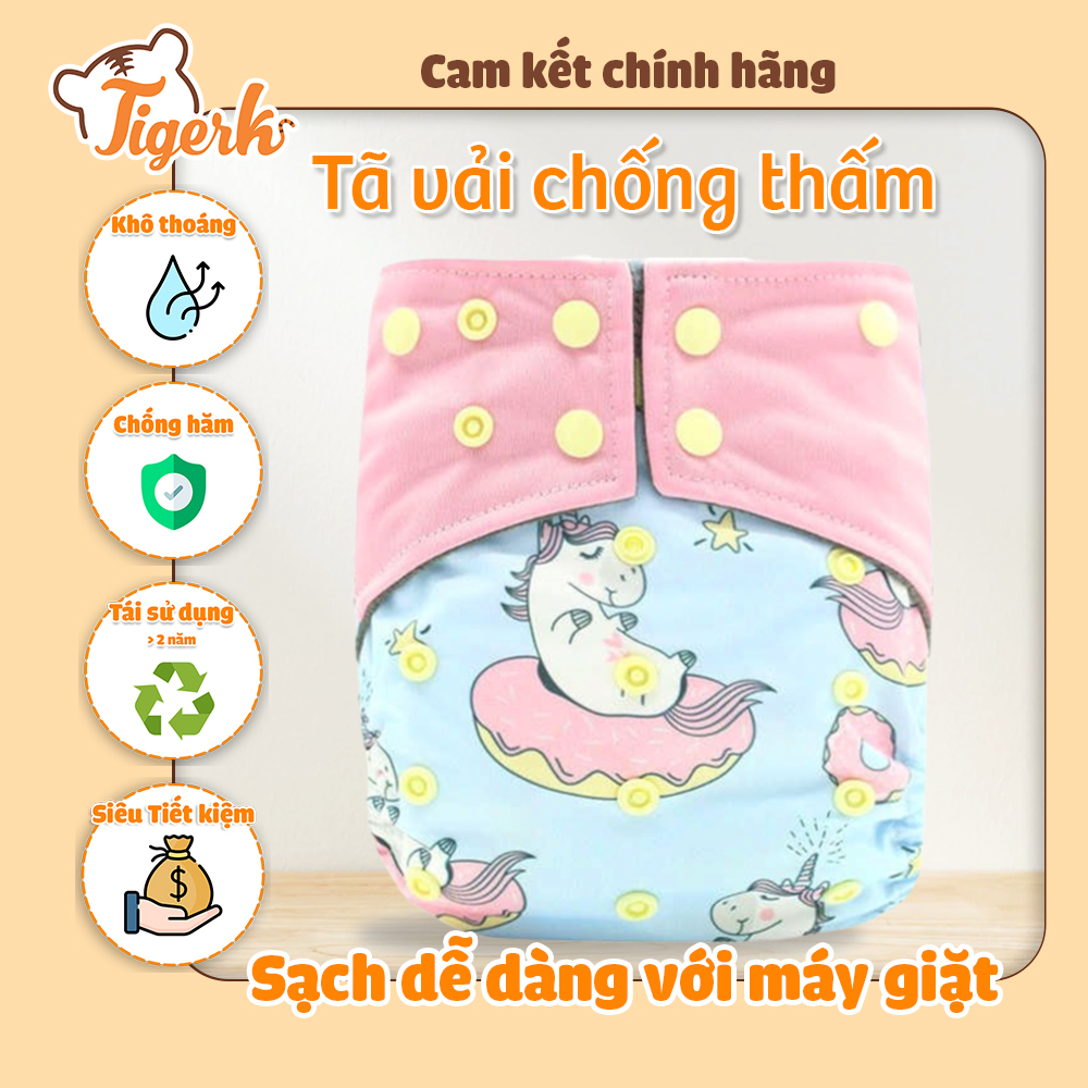 Bỉm Tã vải Happy Flute Than tre kháng khuẩn 2 rãnh chống tràn dành cho bé từ 3 - 15kg - 5