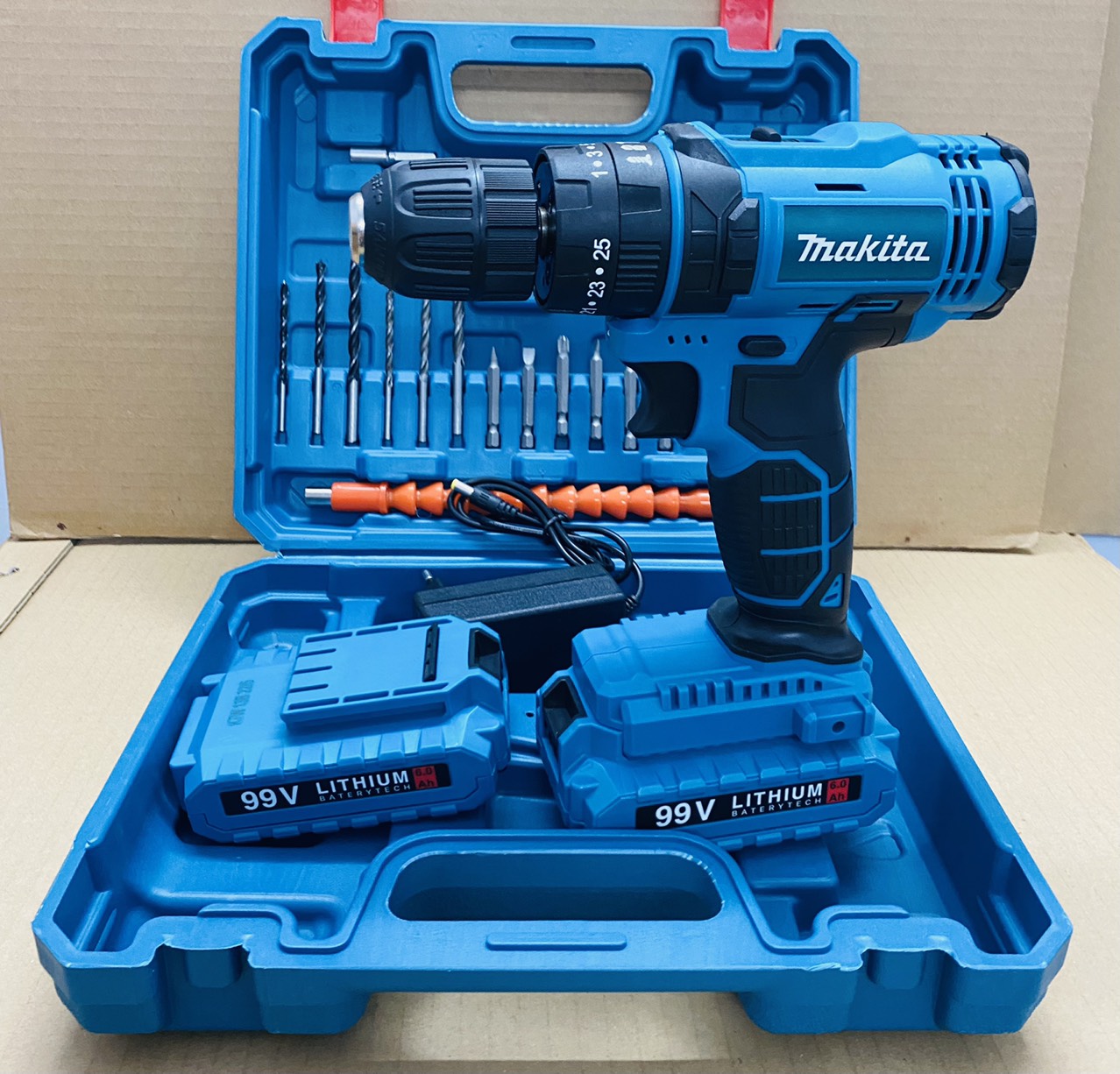 Máy khoan pin 99V Makita loại 3 chức năng - Chuyên khoan tường, khoan sắt, khoan gỗ, bắt vít, vặn ốc