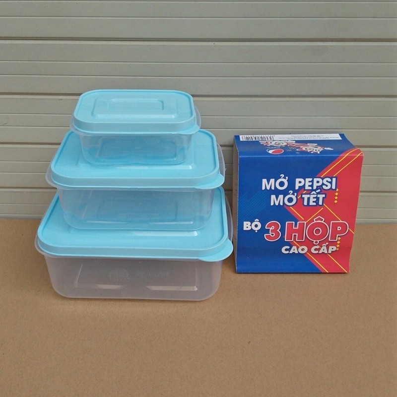 Bộ 3 hộp nhựa vĩ hưng có nắp đậy an toàn