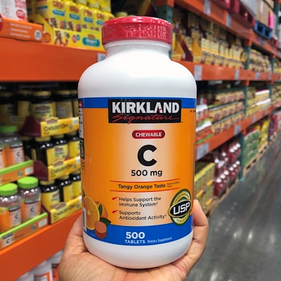 Viên Ngậm KIRKLAND Signature VITAMIN C 500 mg CHEWABLE hộp 500 viên