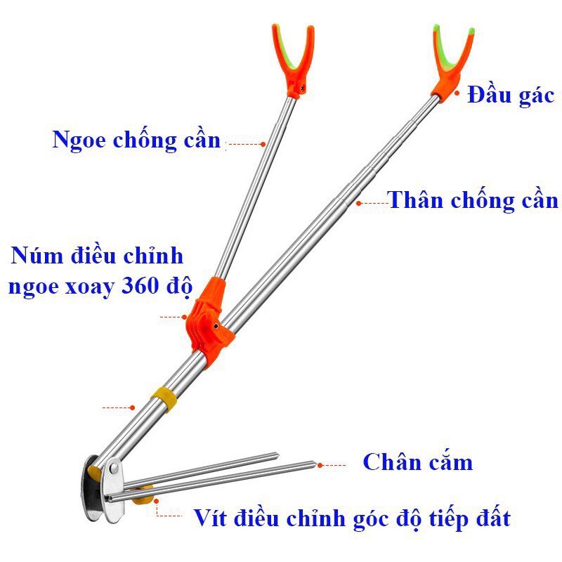 Chống cần câu cao cấp, câu đơn đài, gác cần câu đài