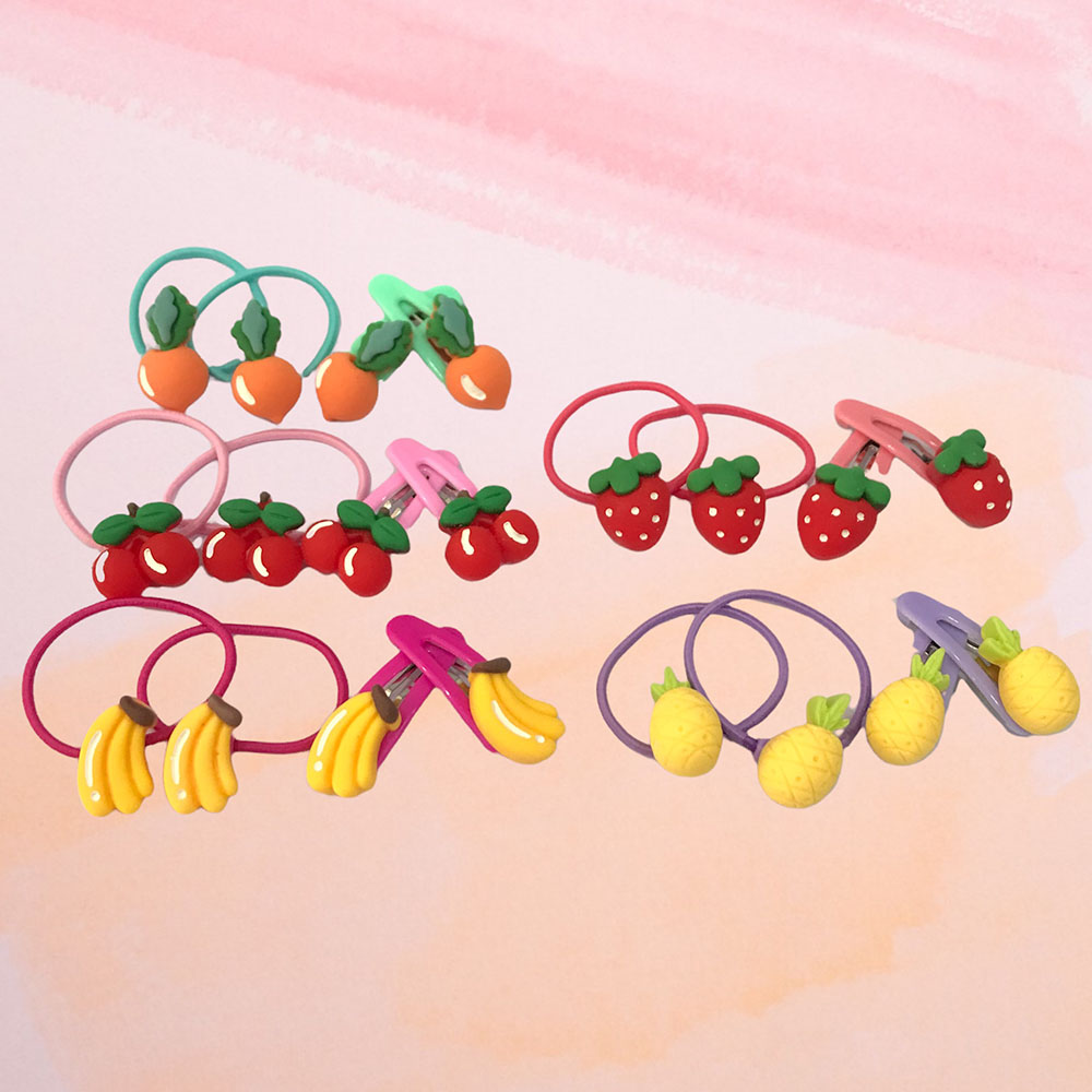 Set 2 kẹp tóc 2 cột tóc em bé icon trái cây xinh xắn Phụ Kiện 68