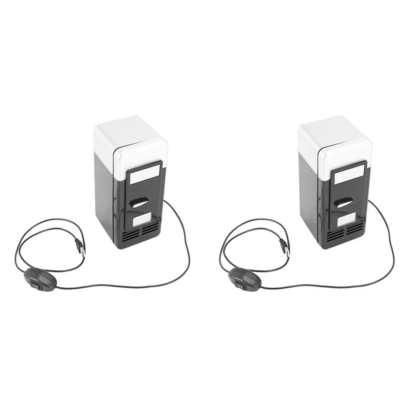 2X USB mini Tủ lạnh lạnh thả shpping Tủ đông USB mini Tủ lạnh nhỏ xách tay Soda Mini tủ lạnh cho xe màu đen