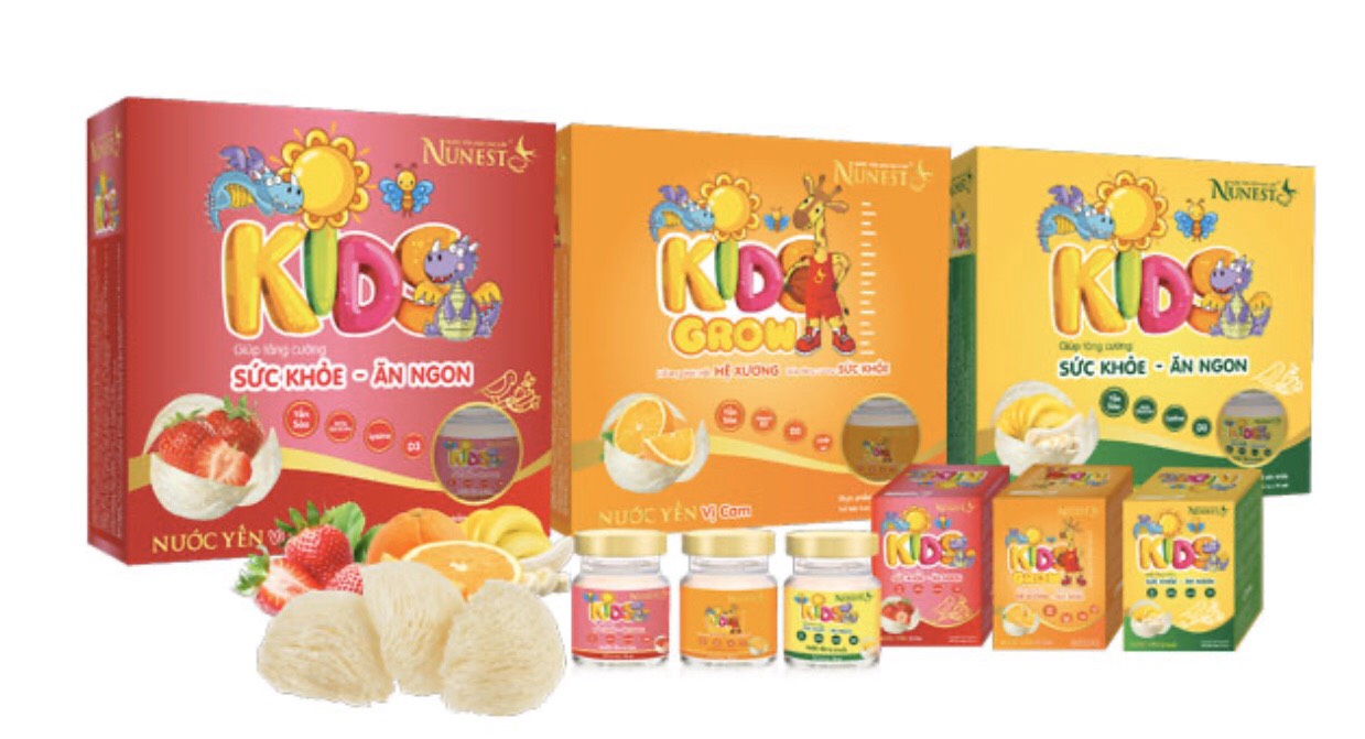 Lốc nước yến cho bé Nunest Kid có sẵn 4 mùi :dâuvanichuốicam