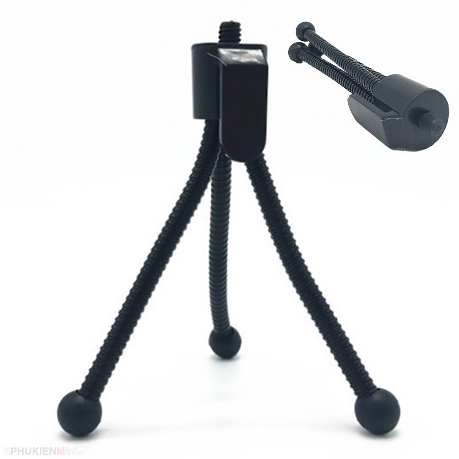 Tripod kim loại / giá đỡ 3 chân mini bỏ túi du lịch hoặc để bàn hỗ trợ chụp hình quay phim livestream cho điện thoại máy ảnh