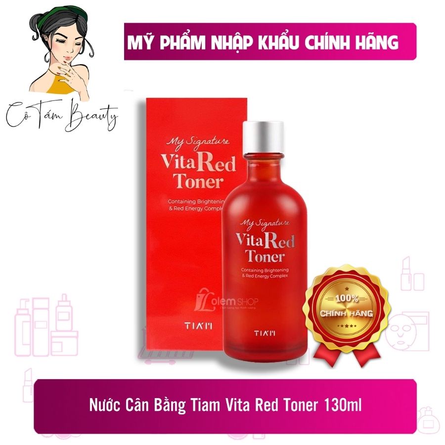 [HCM]Nước Hoa Hồng Dưỡng Trắng Se Khít Lỗ Chân Lông Giảm Thâm Nám Tiam My Signature Vita Red Toner 130ml