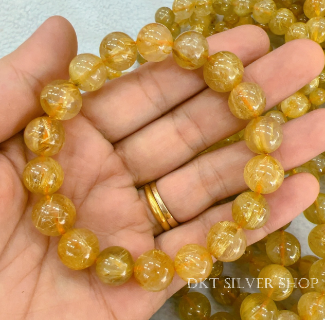  Vòng tay thạch anh tóc Vàng tự nhiên chuẩn 5A Size 8LY-12LY hàng bao đẹp 
