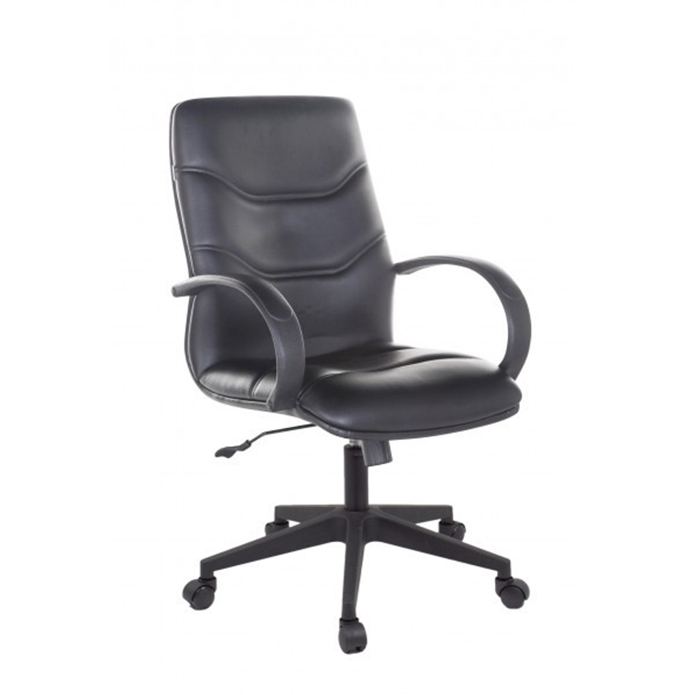 [Freeship] Ghế xoay văn phòng nâng hạ IBIE ID304 tay tròn chân nhựa lưng nệm bọc da simily cao cấp