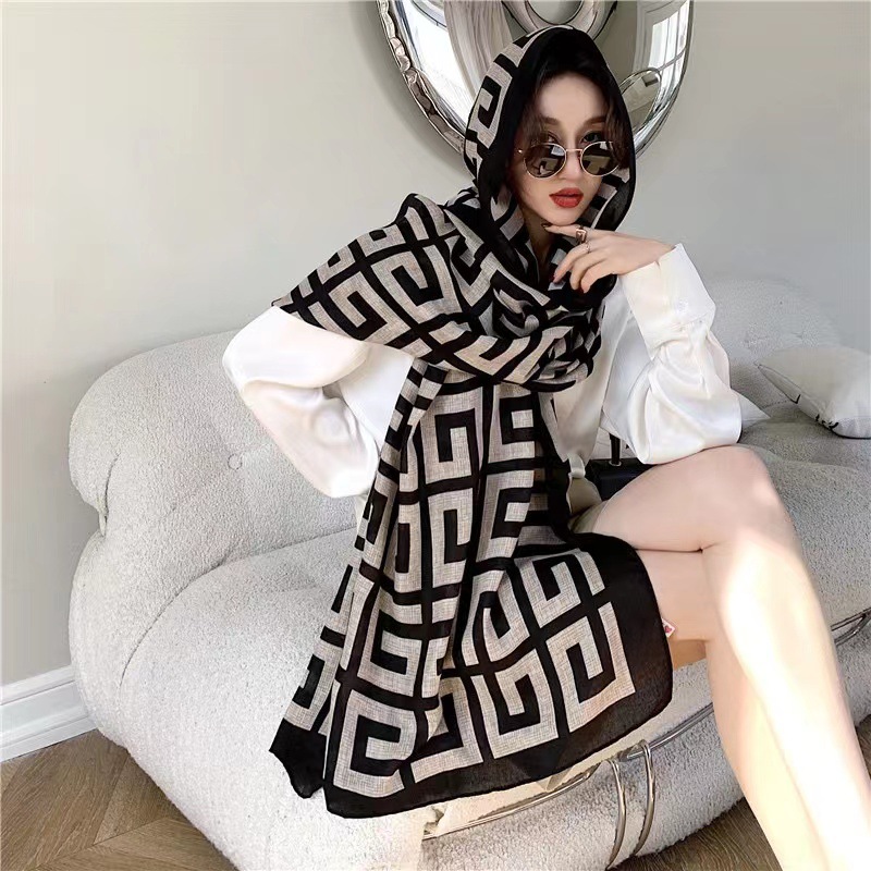 Khăn choàng cổ họa tiết đa dạng sang trọng kích thước 90x180cm Thy Thy Store