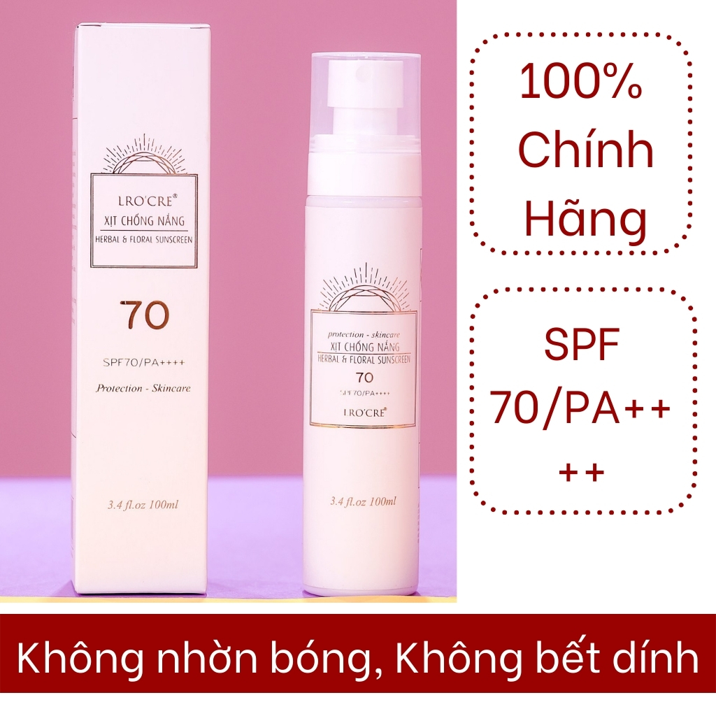 Kem Chống Nắng Dạng Xịt LROCRE Không Gây Bóng Nhờn bết dính