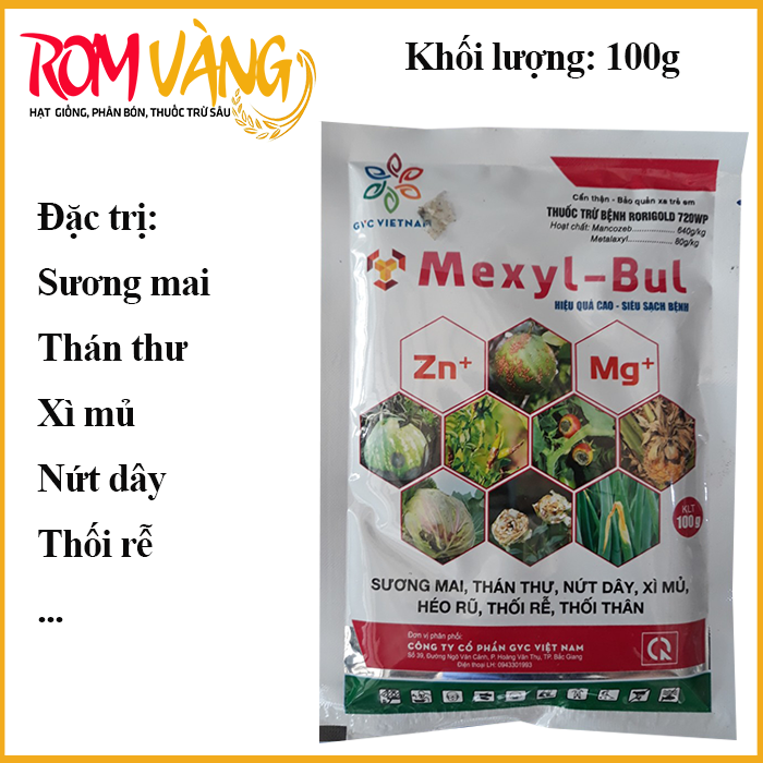 MEXYL BUL - Phòng trừ các loại bệnh Sương mai, vàng lá, thán thư, xì mủ, thối rễ ... trên cây trồng
