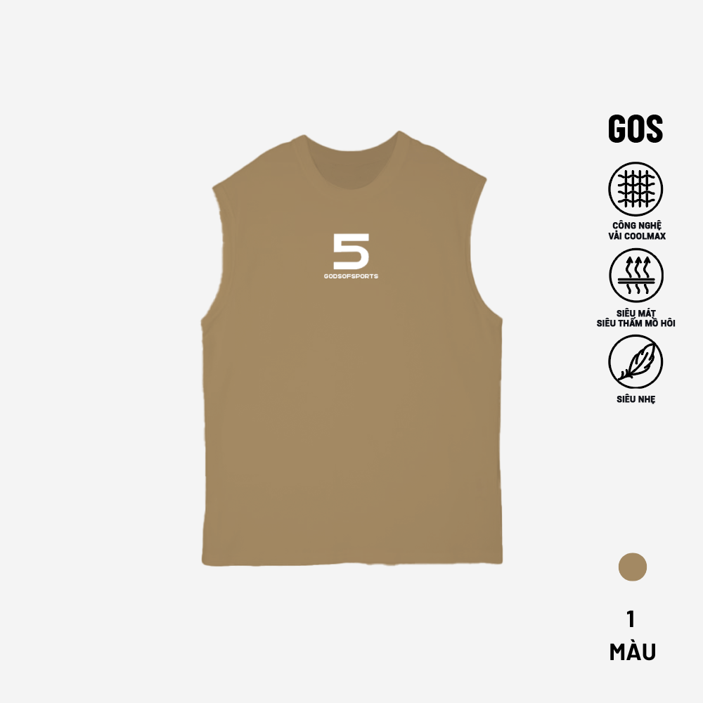 Áo thun nam oversize GOS Five Nâu