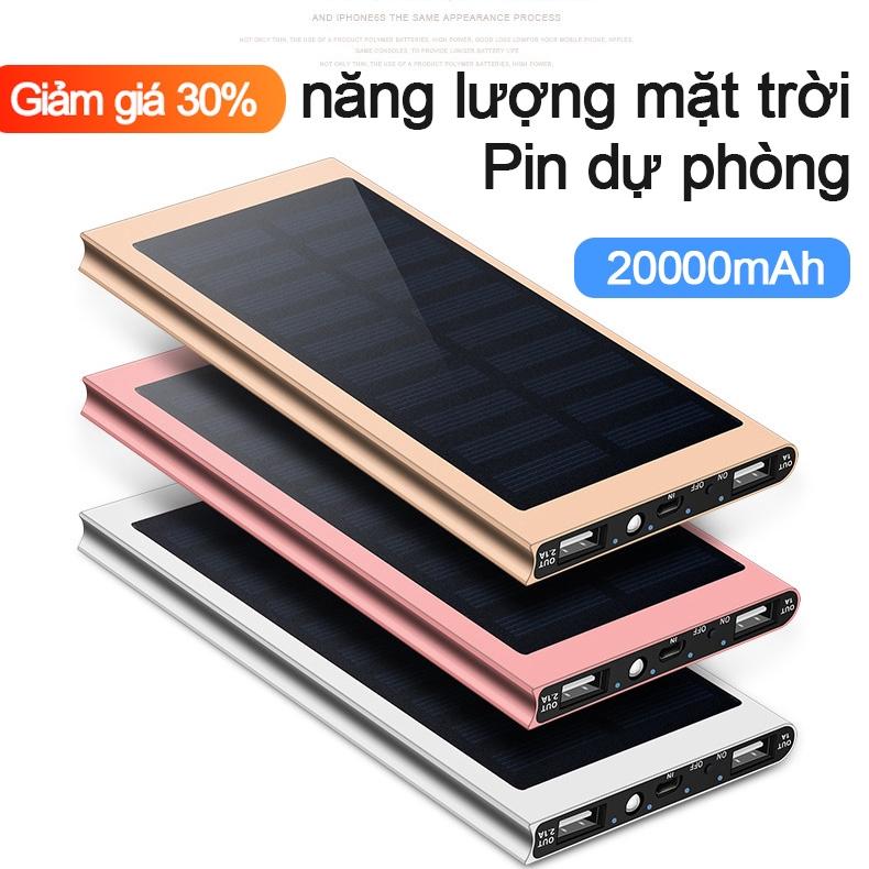 sạc dự phòng sạc 20000mah Cục sạc dự phòng Năng lượng mặt trời h 2 USB Kho báu sạc siêu mỏng