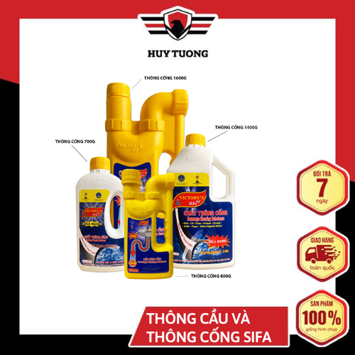 Chất thông tắc cống thông tắc bồn cầu chống hôi Siêu mạnh 5 phút 700g / 800g / 1400g / 1600g Victory's Sifa999 Huy Tưởng