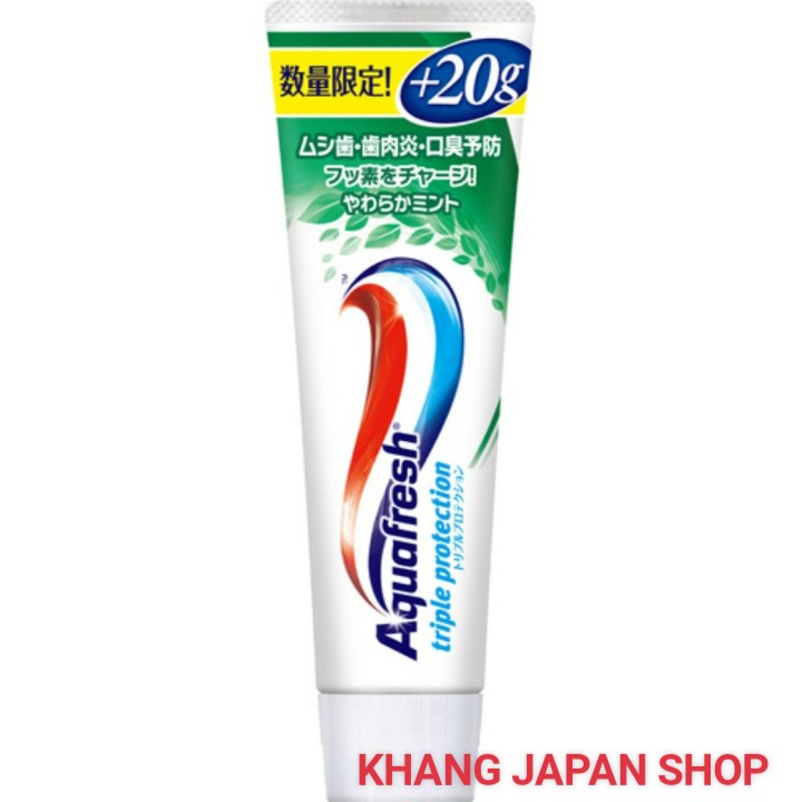 Kem đánh răng Aquafresh 160g + 20g- Nội địa Nhật
