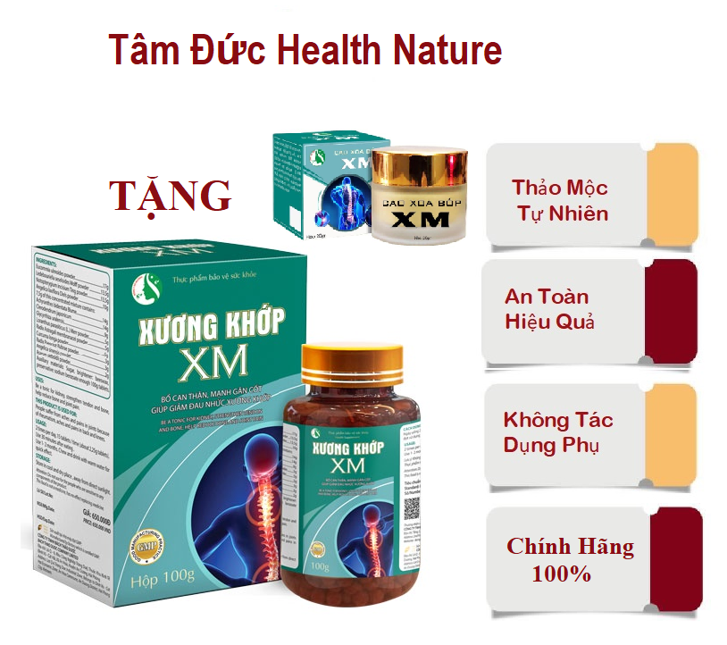 Xương khớp xm hỗ trợ giảm đau nhức xương khớp , thoái hoá khớp, đau mỏi vai gáy tặng kèm cao xoa bóp xm