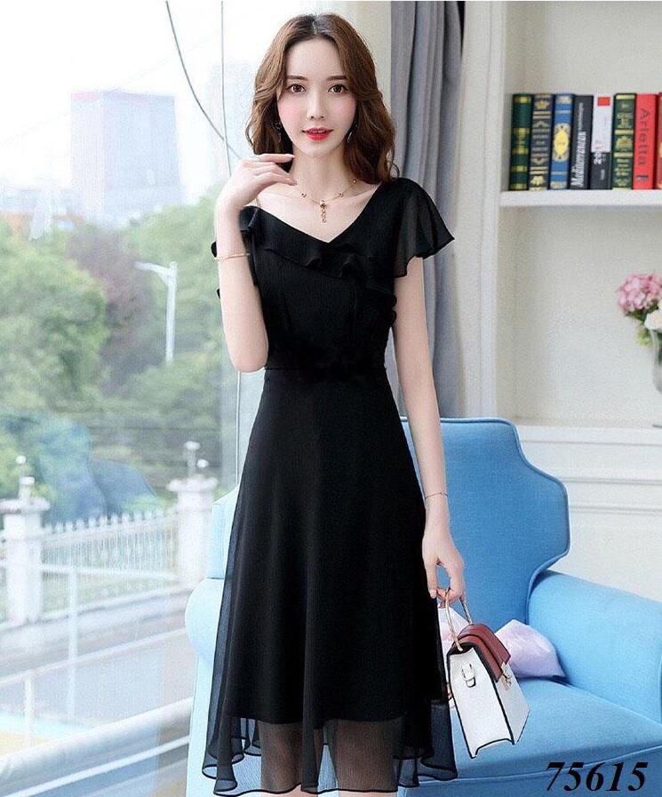 Váy nữ dự tiệc kiểu hàn quốc - phối voan cực sang chảnh - quý phái / MS020