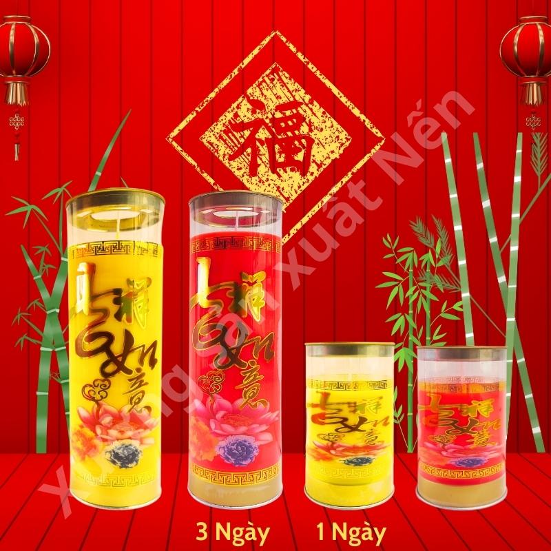 Nến bơ trụ cháy 1 ngày 3 ngày dùng thắp bàn thờ cúng dường chư phật nến organic 100% không khói không mùi