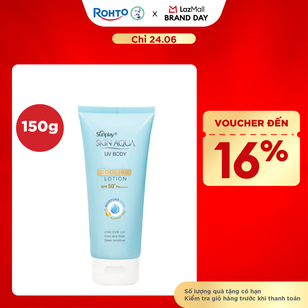Kem chống nắng body Skin Aqua mát lạnh dùng hàng ngày  Sunplay Skin Aqua UV Body Cooling Lotion SPF 50+ PA++++ 150g