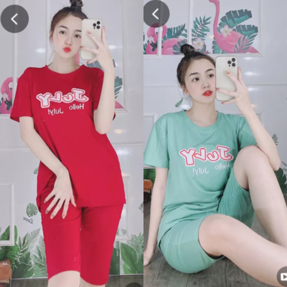 [HCM]Bộ thun cotton ngố in 3D dễ thương - 40 đến 63kg - ẢNH THẬT