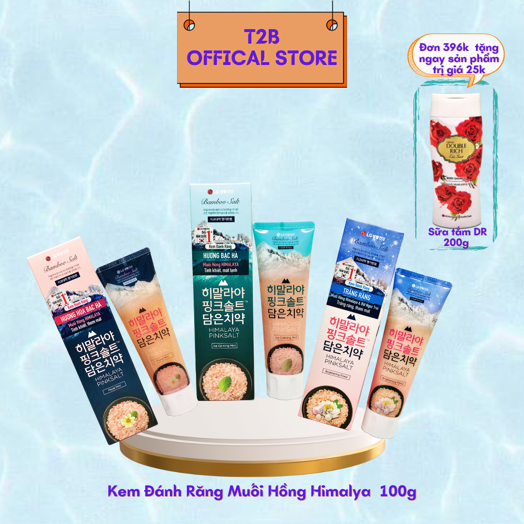 Kem đánh răng muối hồng himalaya pinksalt 100g - hàn quốc - 3 mùi hương