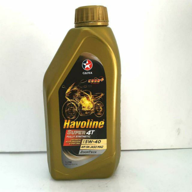 Dầu tổng hợp 100% xe số caltex havoline sae 5w40 sn ma2 1 lít fully synthetic (toàn phần nhớt mẫu mới