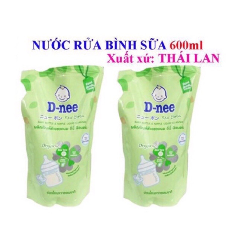 COMBO 3 GÓI NƯỚC RỬA BÌNH SỮA VÀ RAU QUẢ DNEE 600ML THÁI LAN