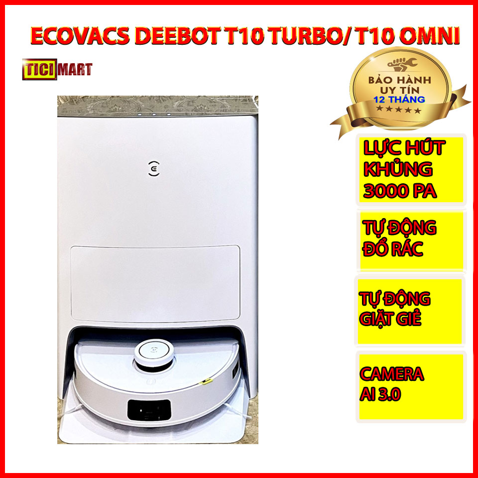 Robot hút bụi lau nhà ecovacs deebot t10 omni / t10 turbo/ t10 - nội địa mới ra mắt 2022 bảo hành 12 tháng