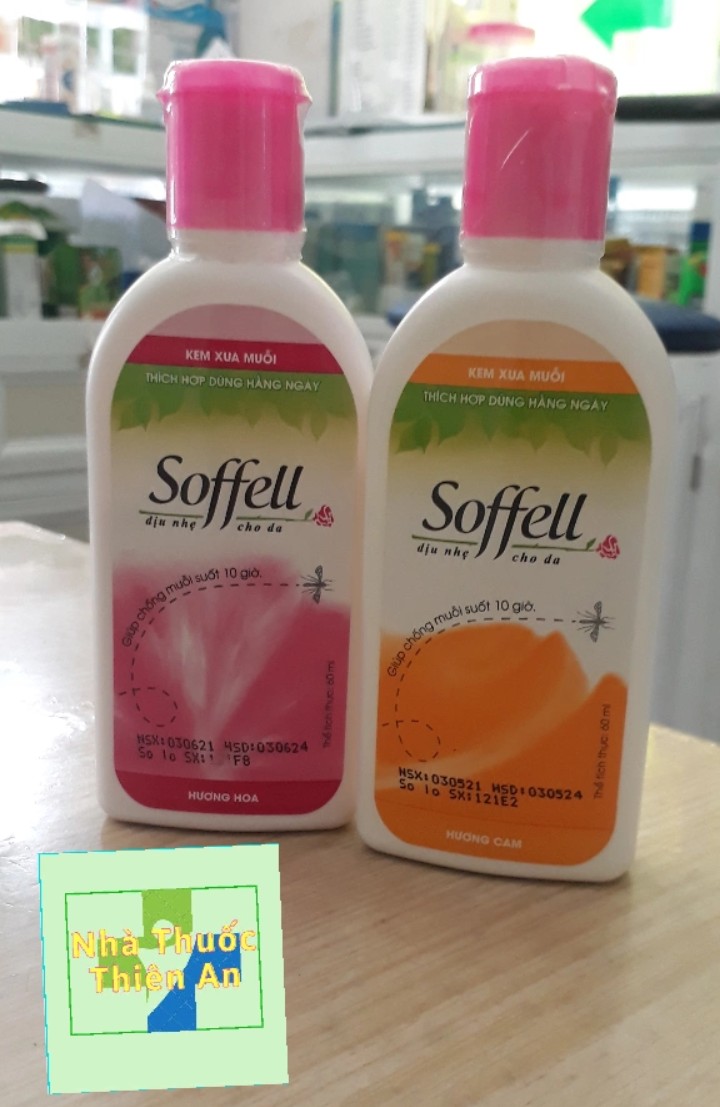 Kem xua muỗi hương hoa, cam Soffell 60ml