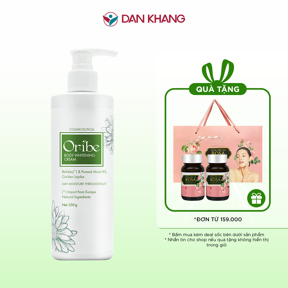 Kem dưỡng thể trắng da toàn thân oribe 250g