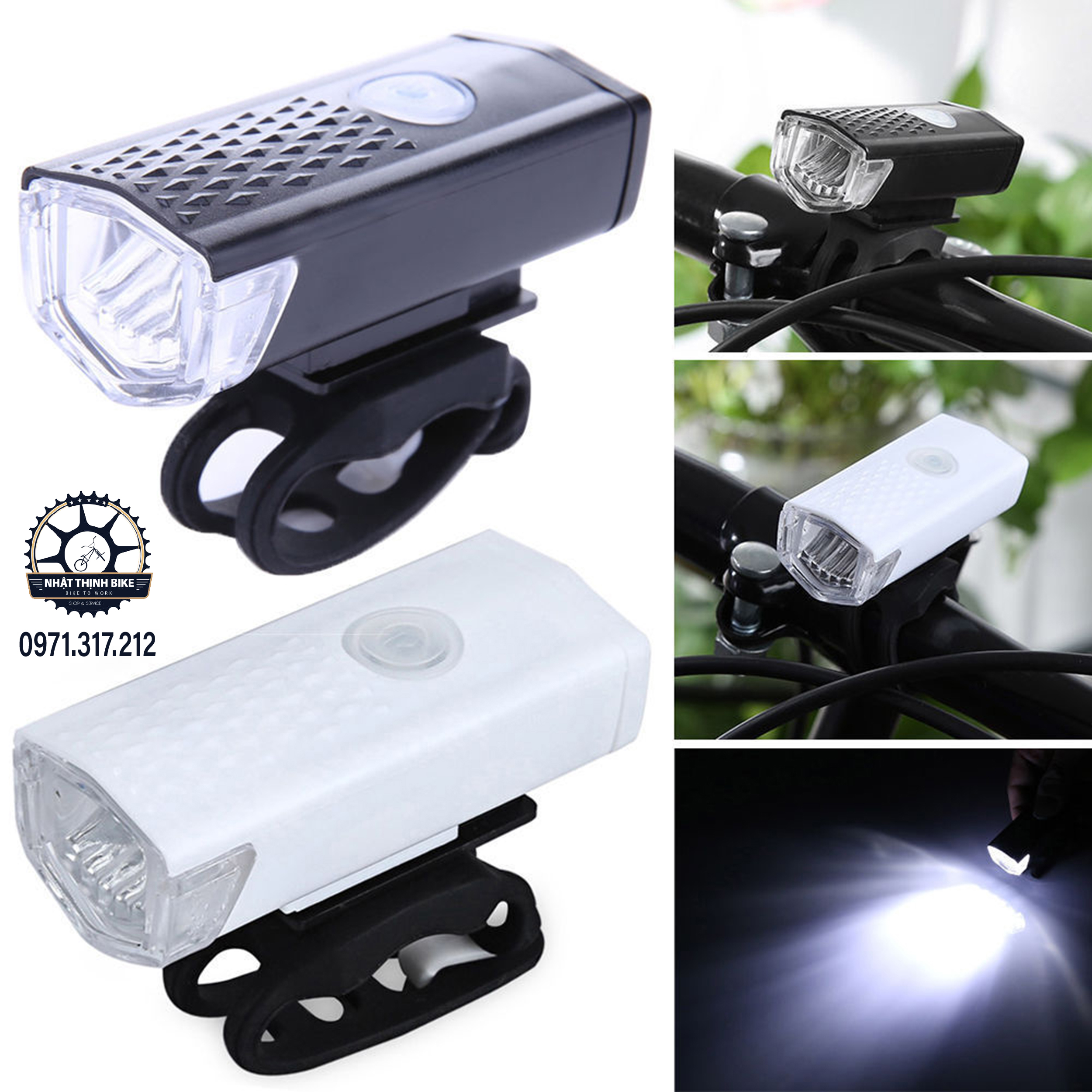 Đèn trước xe đạp Đèn xe đạp siêu sáng tích hợp sạc usb Raypal tiện lợi