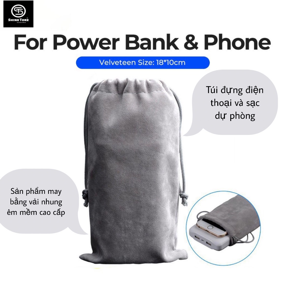 Túi đựng điện thoại , sạc dự phòng , túi đựng chuột máy tính, cao cấp SHINE TORE ST-181