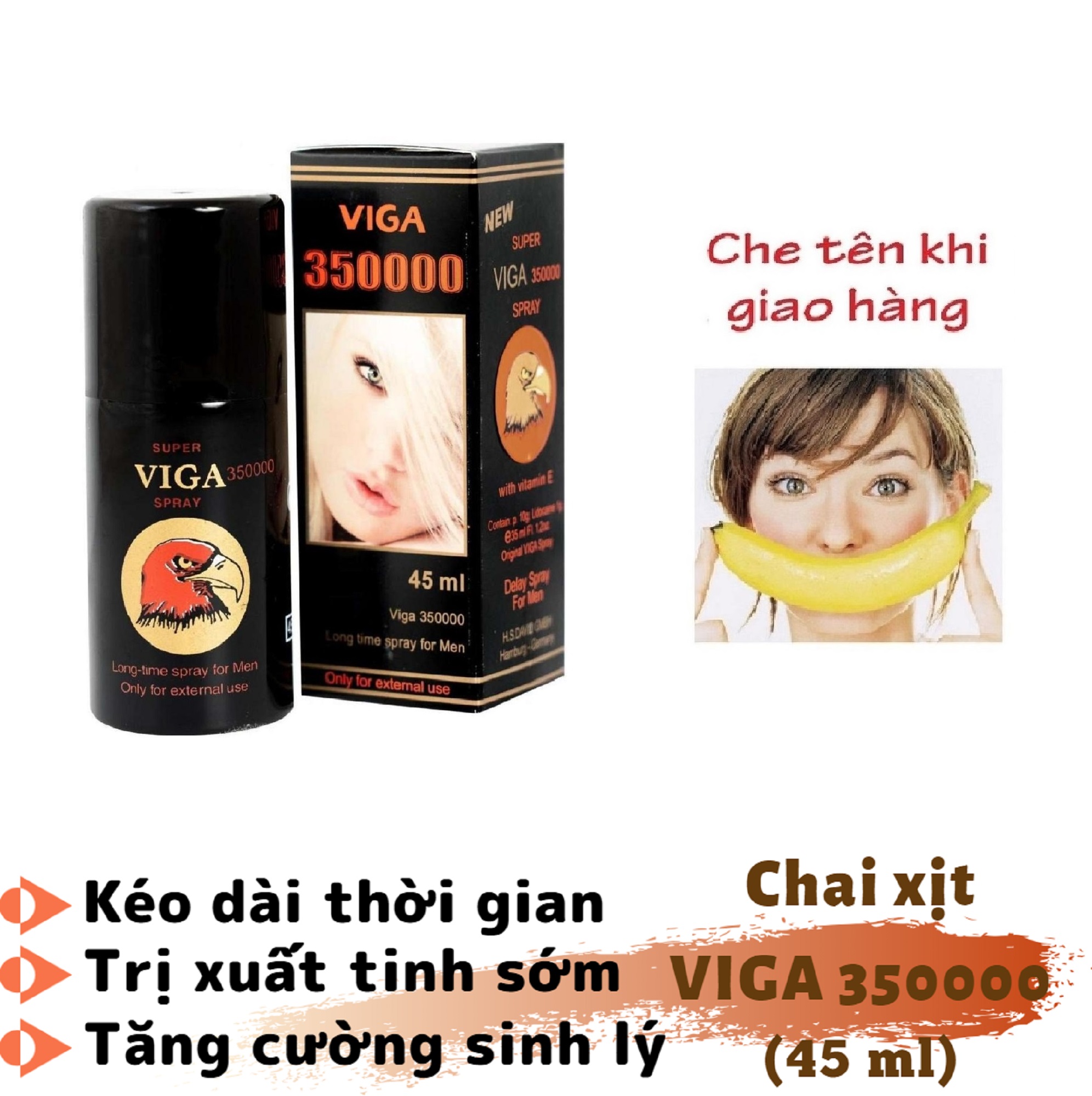 (Công thức siêu đậm đặc) Chai xịt SUPER_VIGA_350000 Đức cao cấp nam (chai 45 ml) - hàng chính hãng