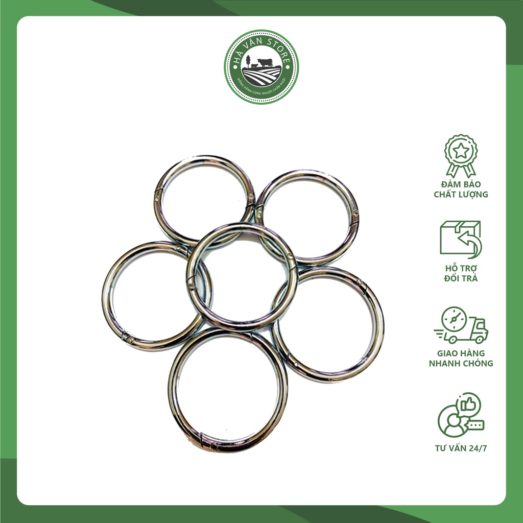 Khuyên mũi cho trâu bò chất liệu thép không gỉ - Vòng xỏ mũi chất lượng - Hà Vân Store