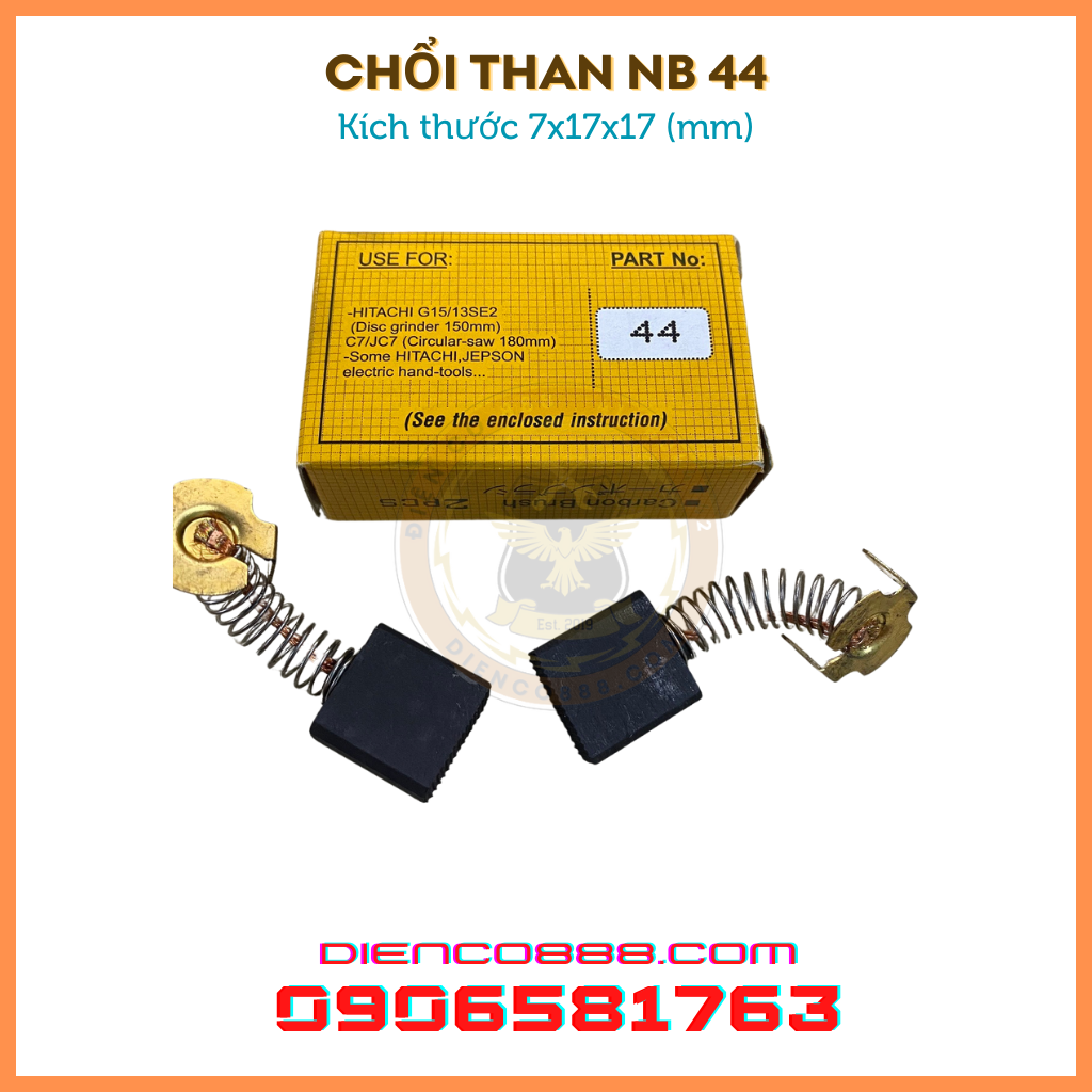 (Chính hãng) Chổi than 44 NB 7x17x17mm (có bán 10 cặp)