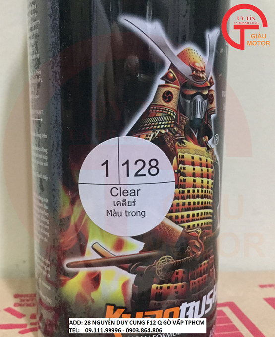 Sơn xịt sơn xe máy Samurai 128 màu trong    Clear