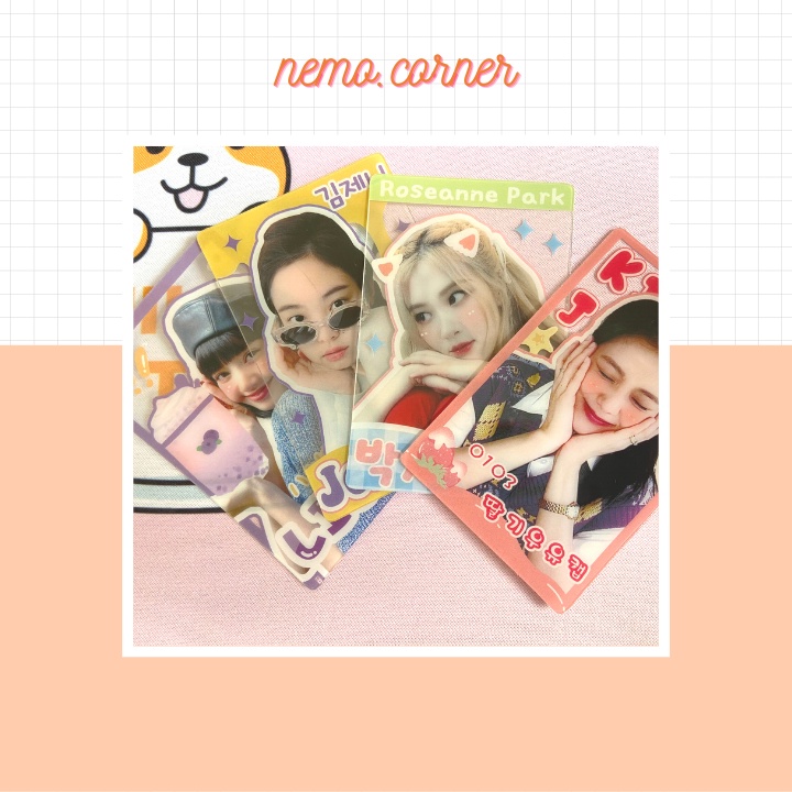 Thẻ hình Blackpink Lisa Rosé Jennie Jisoo trong suốt dùng trang trí