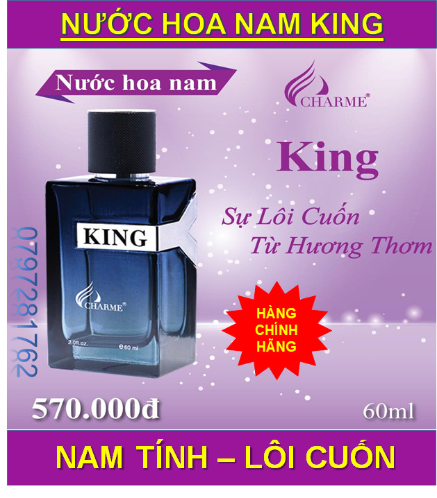 Nước hoa nam king 60ml - hương thơm nam tính mạnh mẽ, lôi cuốn với phong cách lịch lãm- nước hoa chính hãng giá siêu ưu đãi