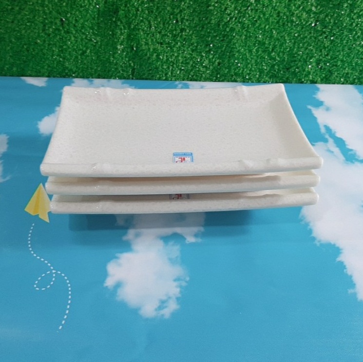 Dĩa DCN 57N chữ nhật dài nhựa melamine Vân đá Kem sang trọng