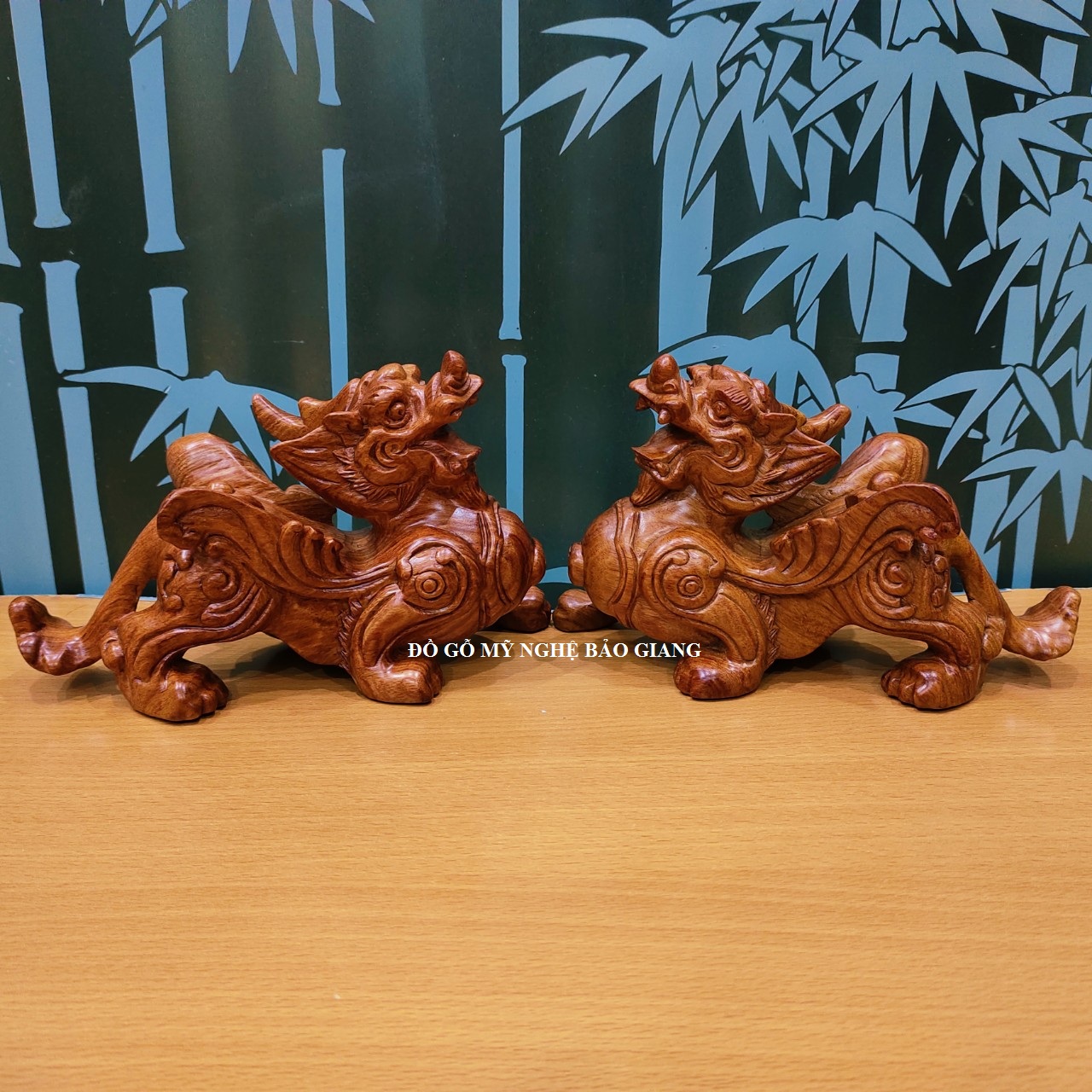 Cặp tỳ hưu gỗ hương dài 20 rộng 8 cao 12 cm