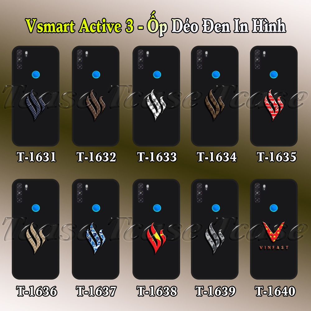[HCM]Ốp lưng Vsmart Active 3 dẻo đen in hình BST Vsmart và Công nghệ