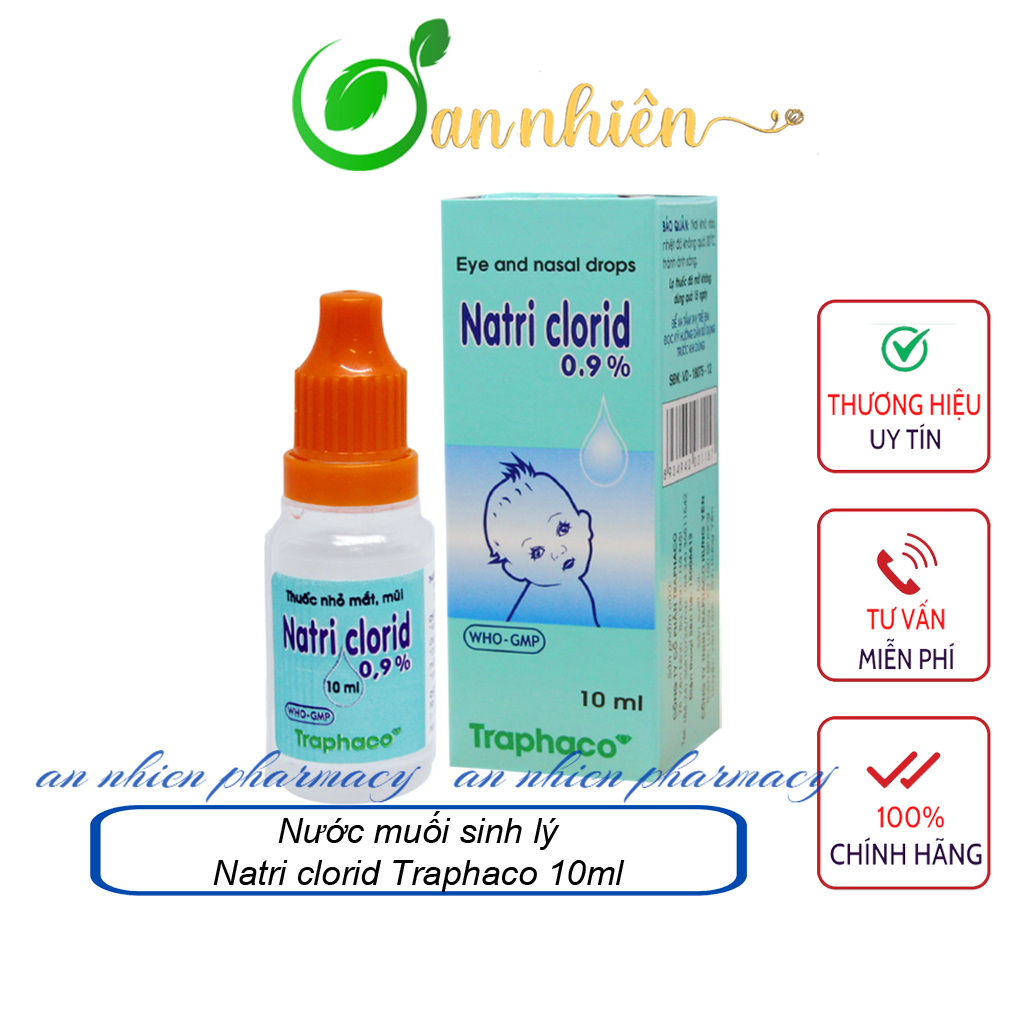 Combo 10 lọ Nước muối sinh lý Natri clorid Traphaco