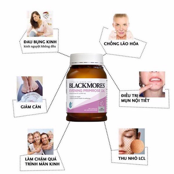 Tinh dầu hoa anh thảo Úc Blackmores Evening Primrose oil lọ 190 viên date 2023