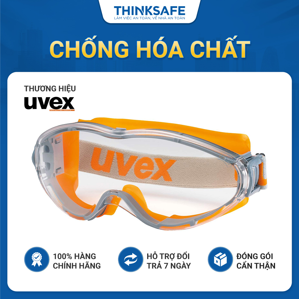Mắt kính bảo hộ lao động Uvex Thinksafe, kính chống hóa chất, chống bụi trong suốt, phun sơn, kính bảo hộ tiện, cắt đục - 9302245