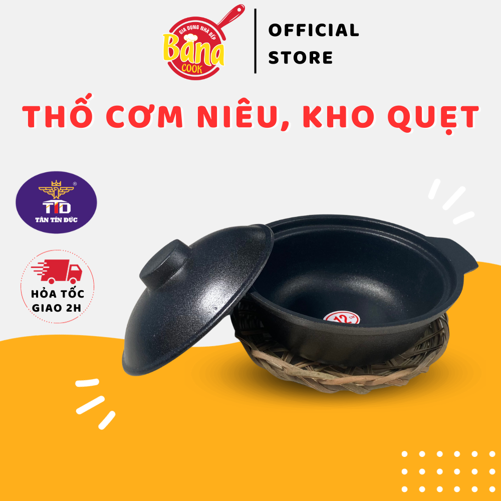 Thố cơm niêu, kho quẹt ngon chống dính tân tín đức size 12cm - bana cook
