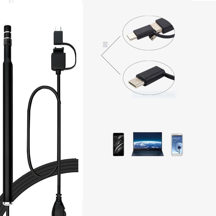 Dụng Cụ Lấy Ráy Tai, Bộ Lấy Ráy Tai Có Đèn, Camera Nội Soi Tai, Mũi, Họng Siêu Nét Đi Kèm Bộ Đầu Lấy Ráy Tai, Soi Tai Mũi Họng Chuyên Nghiệp - Hàng Chất Lượng Cao - Bảo Hành 12 Tháng 1 Đổi 1