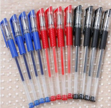 Bút bi nước 0.5mm, mực đều, đẹp,đủ màu xanh đen đỏ bút bi nước 3 màu bút bi mực đen chất lượng cao